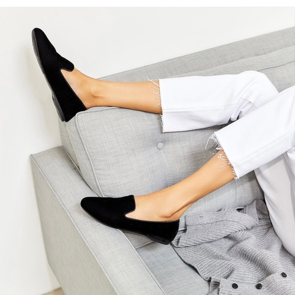 Birdies Starling velvet vegan flats